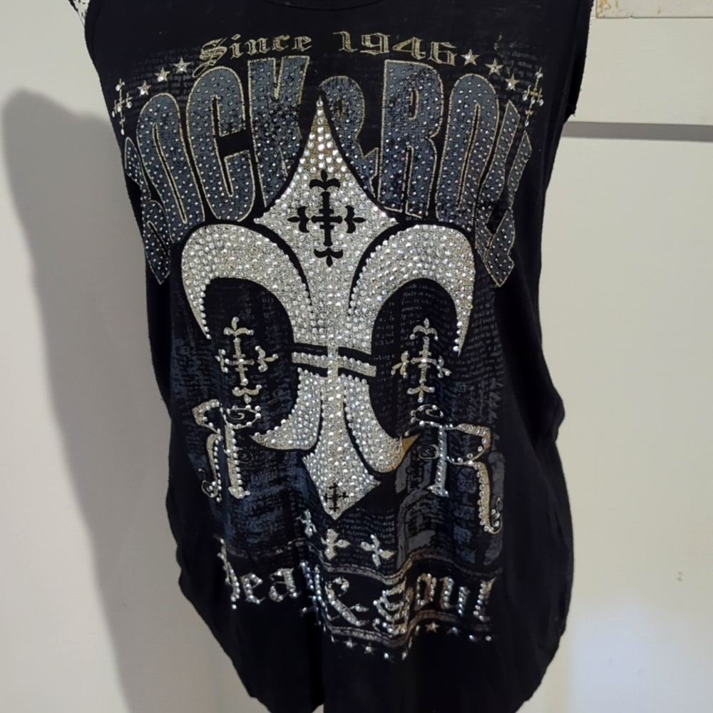 Rock and Roll Cowgirl rhinestone tank top s